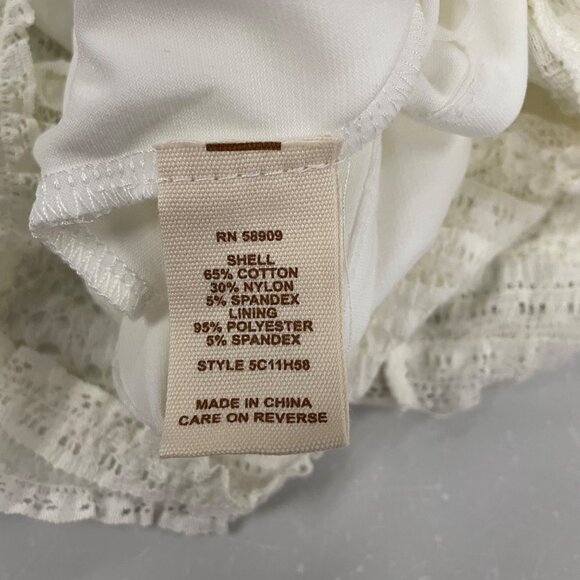 Chelsea & Violet Textured Lace Sheath Dress Midi Long Sleeve Ivory Size Medium - Picture 9 of 9